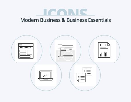Illustration for Modern Business And Business Essentials Line Icon Pack 5 Icon Design. court. action. id. phone. office - Royalty Free Image