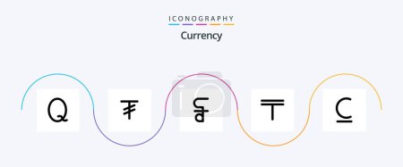 Téléchargez les illustrations : Currency Line 5 Icon Pack Including money. currency . tenge . cash - en licence libre de droit