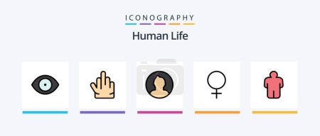 Ilustración de Human Line Filled 5 Icon Pack Including . father. user. family. vote. Creative Icons Design - Imagen libre de derechos