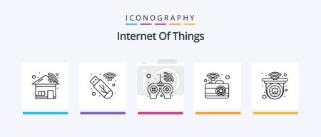 Illustration for Internet Of Things Line 5 Icon Pack Including cart. smart phone. automation. phone. smart. Creative Icons Design - Royalty Free Image