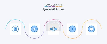 Ilustración de Símbolos y flechas Azul 5 paquete de iconos incluyendo. prima. logo. acción. simbolismo - Imagen libre de derechos