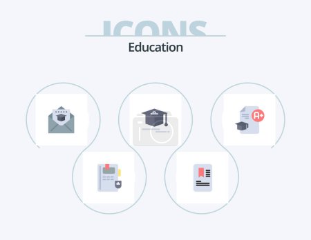 Illustration for Education Flat Icon Pack 5 Icon Design. a+. education. graduation. cap. graduation - Royalty Free Image