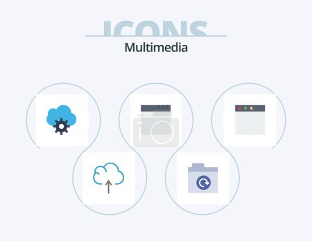 Ilustración de Multimedia Flat Icon Pack 5 Icon Design. . data. . mac - Imagen libre de derechos