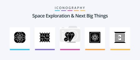 Illustration for Space Exploration And Next Big Things Glyph 5 Icon Pack Including data. computer. grid. computation. big think. Creative Icons Design - Royalty Free Image