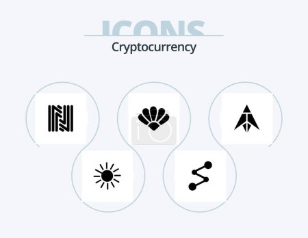 Illustration for Cryptocurrency Glyph Icon Pack 5 Icon Design. coin . crypto . crypto currency. coin - Royalty Free Image