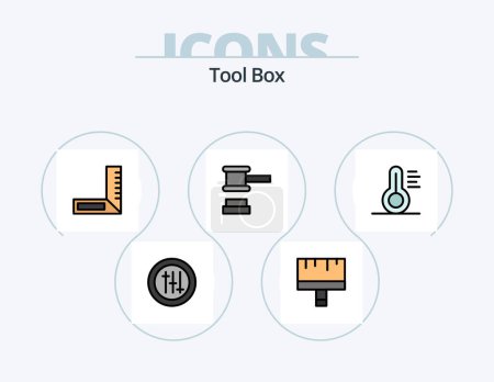 Téléchargez les illustrations : Tools Line Filled Icon Pack 5 Icon Design. . . construction. tools. wizard - en licence libre de droit