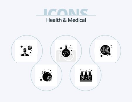 Illustration for Health And Medical Glyph Icon Pack 5 Icon Design. . surgery. communication. operation. research - Royalty Free Image