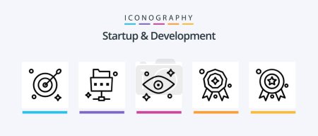 Illustration for Startup And Develepment Line 5 Icon Pack Including . space. play. rocket. network. Creative Icons Design - Royalty Free Image