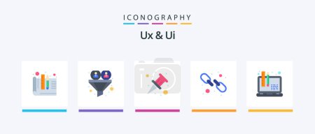 Téléchargez les illustrations : Ux And Ui Flat 5 Icon Pack Including development. web link. user. web. hyperlink. Creative Icons Design - en licence libre de droit