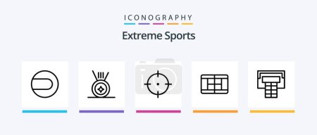 Téléchargez les illustrations : Pack d'icônes Sport Line 5 inclus. Sport.. Icônes créatives Design - en licence libre de droit