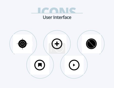 Illustration for User Interface Glyph Icon Pack 5 Icon Design. . prohibited. interface. no. user - Royalty Free Image