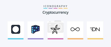 Illustration for Cryptocurrency Line Filled 5 Icon Pack Including alternative currency . cryptocurrency . crypto currency. coin. Creative Icons Design - Royalty Free Image
