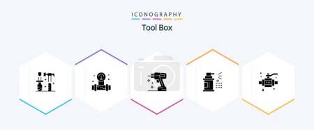 Illustration for Tools 25 Glyph icon pack including construction. tools. construction. spray. bottle - Royalty Free Image
