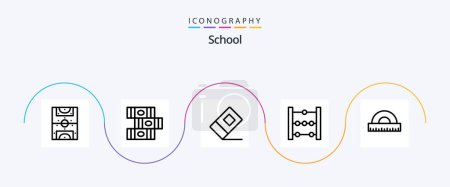 Illustration for School Line 5 Icon Pack Including . education. eraser. drawing. math - Royalty Free Image
