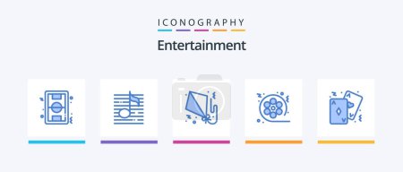 Illustration for Entertainment Blue 5 Icon Pack Including video. movie. sound. film. fly. Creative Icons Design - Royalty Free Image