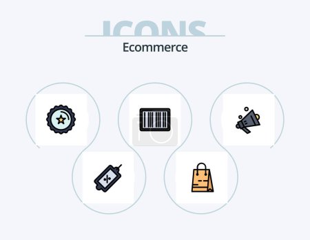 Illustration for Ecommerce Line Filled Icon Pack 5 Icon Design. ecommerce. lock. laptop. shop. discount - Royalty Free Image