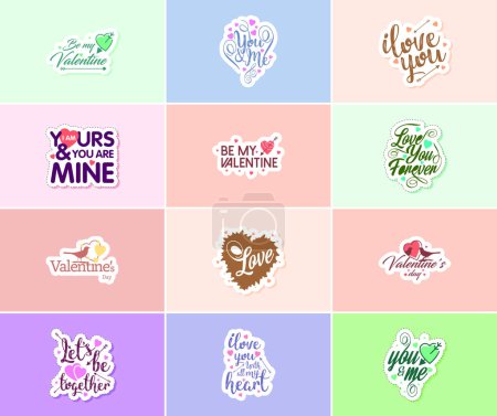Téléchargez les illustrations : Valentine's Day: A Time for Love. Flowers. and Graphics Stickers - en licence libre de droit