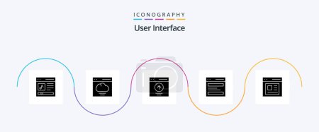 Téléchargez les illustrations : User Interface Glyph 5 Icon Pack Including hero. communication. user. user. message - en licence libre de droit