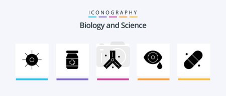 Illustration for Biology Glyph 5 Icon Pack Including patch. drops. cells. science. eye. Creative Icons Design - Royalty Free Image
