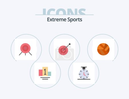 Téléchargez les illustrations : Sport Flat Icon Pack 5 Icon Design. . collection. . sport - en licence libre de droit