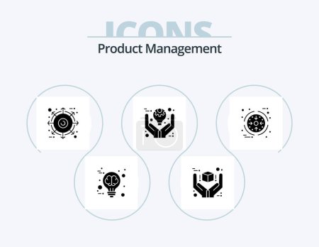 Téléchargez les illustrations : Gestion des produits Glyph Icon Pack 5 Icon Design. idées. gestion. produit. définissant. produit - en licence libre de droit