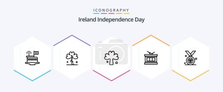 Ilustración de Irlanda Día de la Independencia 25 Paquete de iconos de línea incluyendo. madel. Irlandés. Premio. irlandés - Imagen libre de derechos