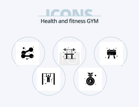 Illustration for Gym Glyph Icon Pack 5 Icon Design. note. board. exercise. gym. exercise - Royalty Free Image