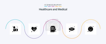 Téléchargez les illustrations : Medical Glyph 5 Icon Pack Including health. ophthalmology. health. eyesight. protect - en licence libre de droit
