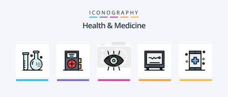 Ilustración de Health and Medicine Line Filled 5 Icon Pack Including health. cardiogram. medical. medicine. form. Creative Icons Design - Imagen libre de derechos