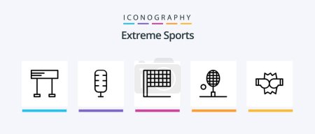 Illustration for Sport Line 5 Icon Pack Including . tennis. outline. table tennis. badminton. Creative Icons Design - Royalty Free Image