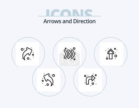 Illustration for Arrow Line Icon Pack 5 Icon Design. left. share. up. arrow. up - Royalty Free Image