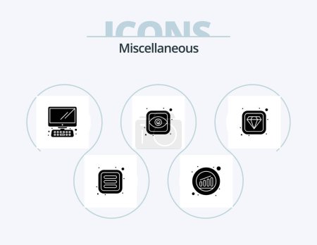 Illustration for Miscellaneous Glyph Icon Pack 5 Icon Design. value. computer. view. eye - Royalty Free Image