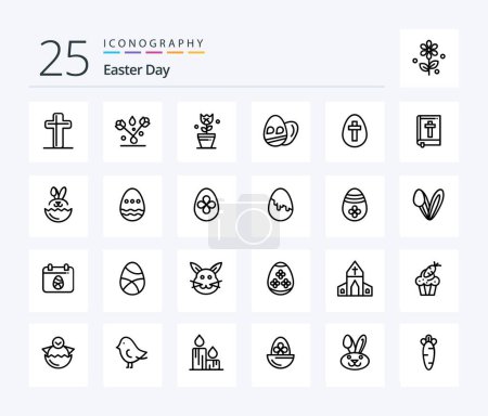 Illustration for Easter 25 Line icon pack including easter. bible. egg. sign. easter - Royalty Free Image