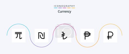 Illustration for Currency Line 5 Icon Pack Including currency . currency . try. turkish - Royalty Free Image