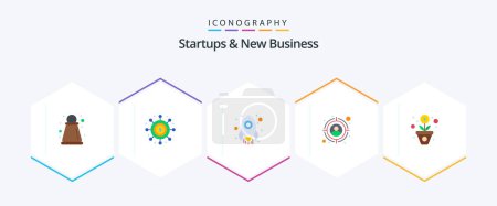 Ilustración de Startups And New Business 25 Flat icon pack including payment. grow. business. finance. target - Imagen libre de derechos