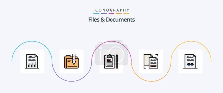 Illustration for Files And Documents Line Filled Flat 5 Icon Pack Including data. content. download. plan. file - Royalty Free Image