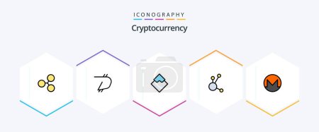 Téléchargez les illustrations : Cryptocurrency 25 FilledLine icon pack including coin. crypto currency. coin. crypto. bitconnect - en licence libre de droit
