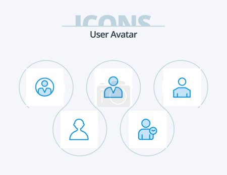 Téléchargez les illustrations : User Blue Icon Pack 5 Icon Design. profile. male. personalization. avatar. man - en licence libre de droit