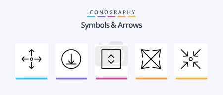 Ilustración de Symbols and Arrows Line 5 Icon Pack Including . zoom. . Creative Icons Design - Imagen libre de derechos