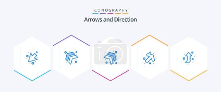 Illustration for Arrow 25 Blue icon pack including . right. - Royalty Free Image