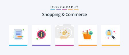 Illustration for Shopping And Commerce Flat 5 Icon Pack Including bag. shopping. info button. basket. money. Creative Icons Design - Royalty Free Image