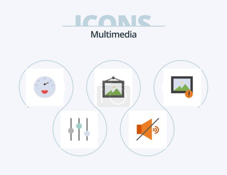 Téléchargez les illustrations : Multimédia Flat Icon Pack 5 Icon Design. . . Vitesse. photo. alerte - en licence libre de droit
