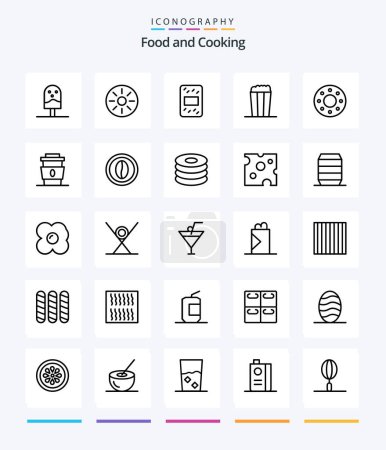 Illustration for Creative Food 25 OutLine icon pack  Such As coffee. donuts. grain. donut. corn - Royalty Free Image