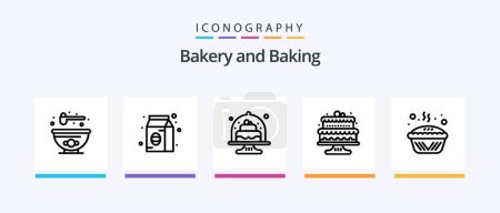 Illustration for Baking Line 5 Icon Pack Including food. baking. pack. bakery. food. Creative Icons Design - Royalty Free Image