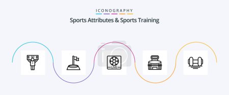 Ilustración de Sports Atributes And Sports Training Line 5 Icon Pack Including dumbbell. sport. live. game. building - Imagen libre de derechos