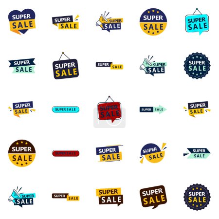 Ilustración de 25 Sales-Increasing Super Sale Graphic Elements for Marketing Campaigns - Imagen libre de derechos