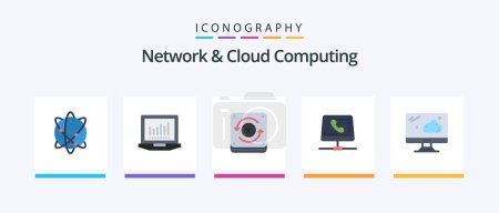 Illustration for Network And Cloud Computing Flat 5 Icon Pack Including technology. cloud. speaker. computing. help. Creative Icons Design - Royalty Free Image
