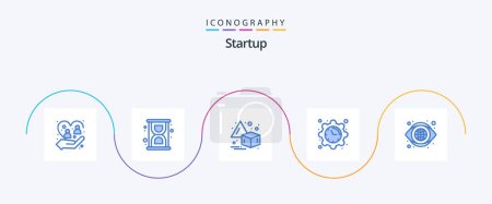 Illustration for Startup Blue 5 Icon Pack Including look. globe. flip. time. clock - Royalty Free Image