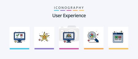 Illustration for User Experience Line Filled 5 Icon Pack Including star. shape. security. design. web. Creative Icons Design - Royalty Free Image