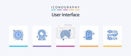 Illustration for User Interface Blue 5 Icon Pack Including . user. adjust. Creative Icons Design - Royalty Free Image